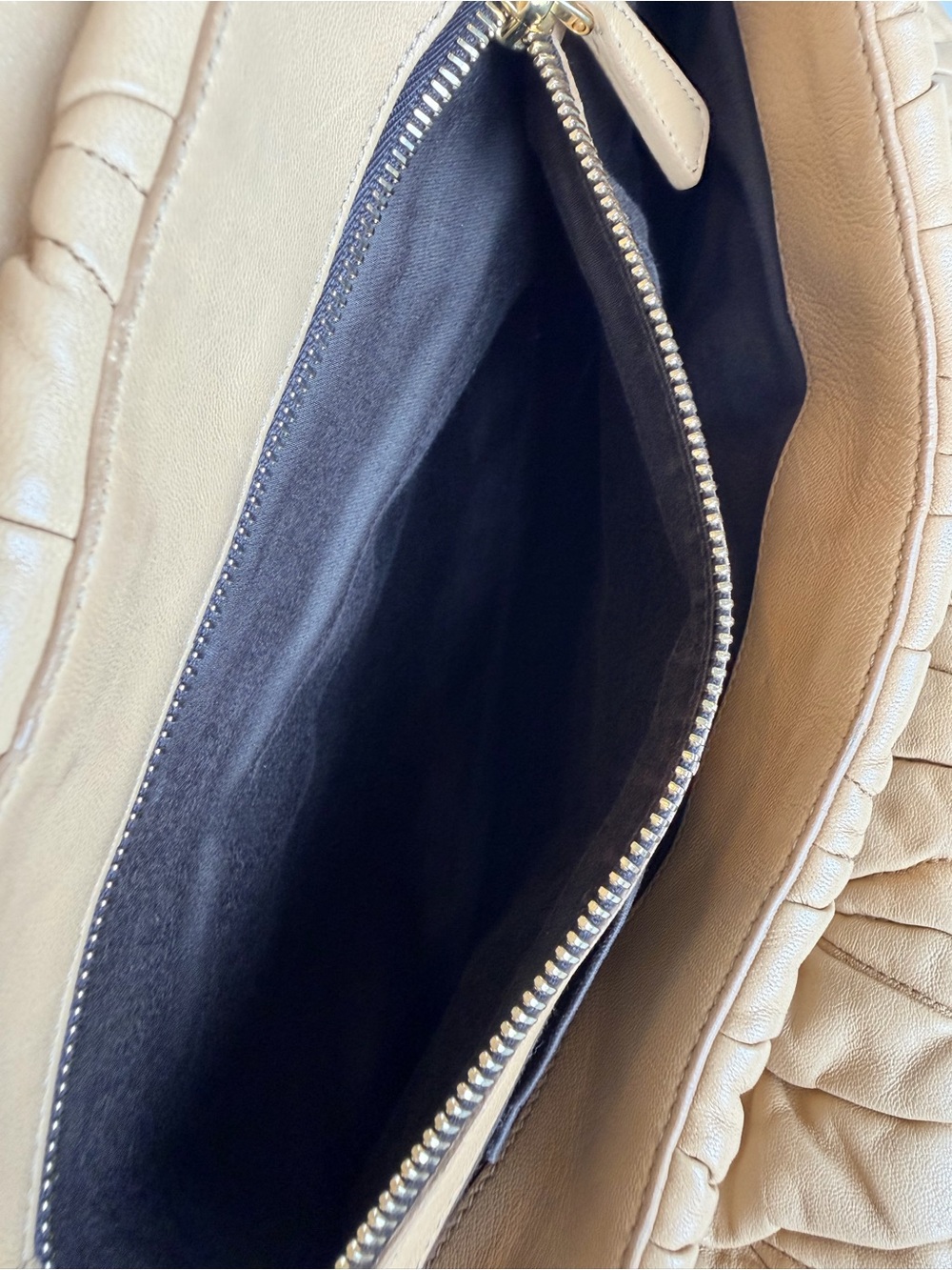 Miu Miu Matelasse Nappa Lamb Leather Bag Nude Tan Top-Handle + Crossbody + COA - Picture 13 of 16